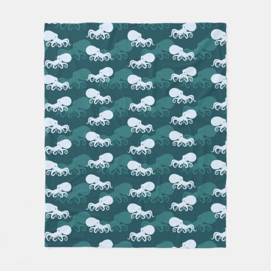 Rijen van octopuspatroon fleece deken (Voorkant)
