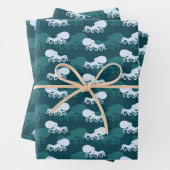 Rijen van octopuspatroon inpakpapier vel (In situ)