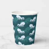 Rijen van octopuspatroon papieren bekers (Achterkant)