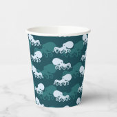 Rijen van octopuspatroon papieren bekers (Links)