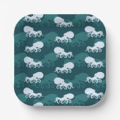 Rijen van octopuspatroon papieren bordje (Voorkant)