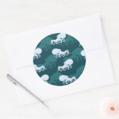 Rijen van octopuspatroon ronde sticker (Envelop)