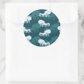 Rijen van octopuspatroon ronde sticker (Tas)