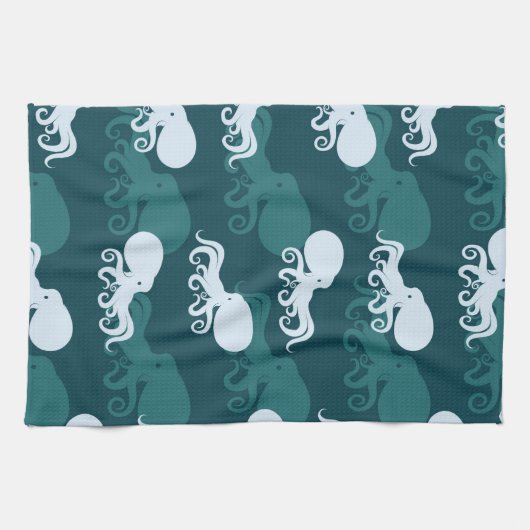Rijen van octopuspatroon theedoek (Horizontaal)