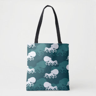 Rijen van octopuspatroon tote bag