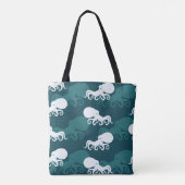 Rijen van octopuspatroon tote bag (Achterkant)
