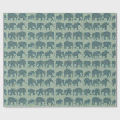 Rijen van Paisley Olifanten op Sage Green Giftwrap Cadeaupapier (Vlak)