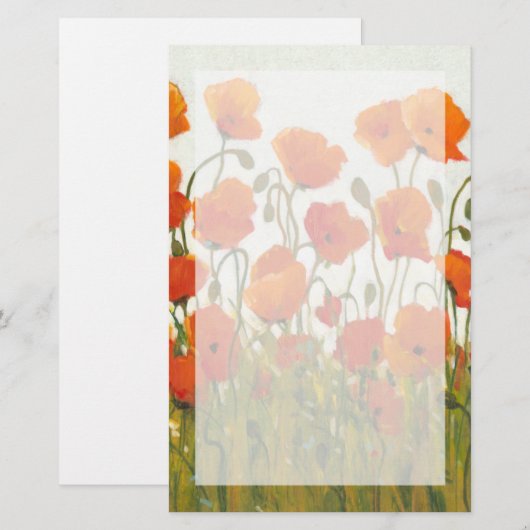 Rijen van papavers I Briefpapier (Voorkant / Achterkant)