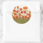 Rijen van papavers I Ronde Sticker (Tas)