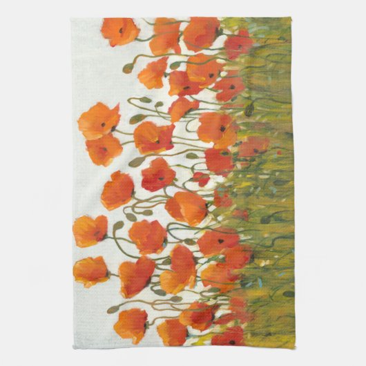 Rijen van papavers I Theedoek (Verticaal)