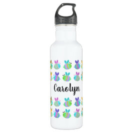 Rijen van schattige bijen met jouw naam waterfles