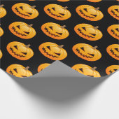 Rijen van Spooky Halloween Pumpkins Cadeaupapier (Hoek)