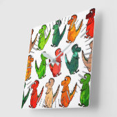 Rijen van T-Rex-klok Vierkante Klok (Hoek)