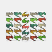 Rijen van T-Rex-rugleuning Fleece Deken (Voorkant (Horizontaal))
