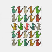 Rijen van T-Rex-rugleuning Fleece Deken (Voorkant)