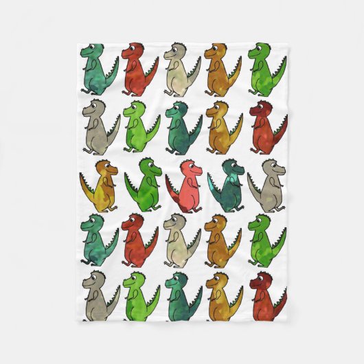 Rijen van T-Rex-rugleuning Fleece Deken (Voorkant)