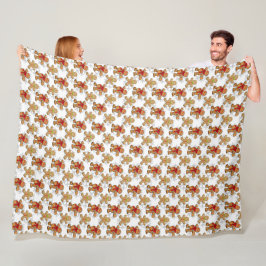 RIJEN VAN TAN GINGERBREAD MANNEN KERSTKOEKJES FLEECE DEKEN