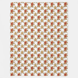 RIJEN VAN TAN GINGERBREAD MANNEN KERSTKOEKJES FLEECE DEKEN