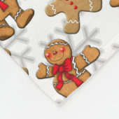 RIJEN VAN TAN GINGERBREAD MANNEN KERSTKOEKJES FLEECE DEKEN (Hoek)