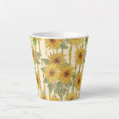 RIJEN VAN WATERVERF GELE ZONNEBLOEMEN LATTE MOK (Voorkant)