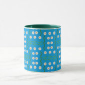 Rijen van witte dagen op Blauwgroen achtergrond Mok (Midden)