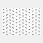 Rijen van zwembaden in zwart omslagpapier inpakpapier vel (Voorkant)