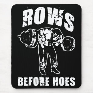 Rijen voor de Hoes - Funny Barbell Row Workout Muismat