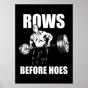 Rijen voor de Hoes - Funny Gym Workout Bodybuildin Poster