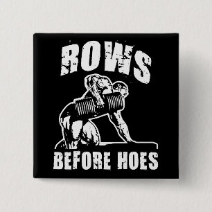 Rijen voor Hoes - Grappige dumbbell rij workout Vierkante Button 5,1 Cm