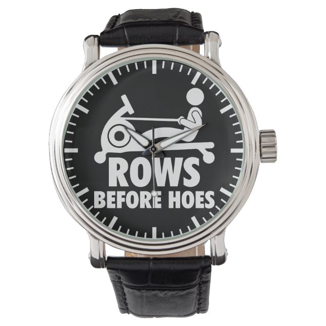 Rijen voor schoffels - Grappige Roeimachine Workou Horloge (Voorkant)