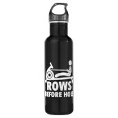 Rijen voor schoffels - Grappige Roeimachine Workou Waterfles (Voorkant)