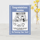 Rijexamen afleggen. 3 rijschool Cartoons. Kaart (Gele Bloem)