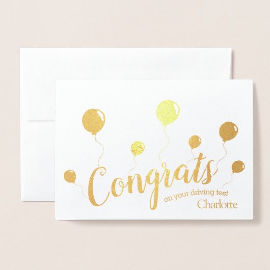 Rijexamen felicitatiekaart folie kaarten (Voorkant met envelop)