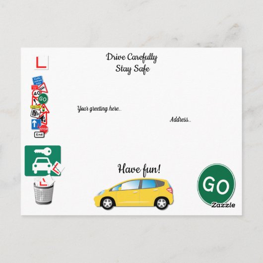 Rijexamen gefeliciteerd! briefkaart (Achterkant)