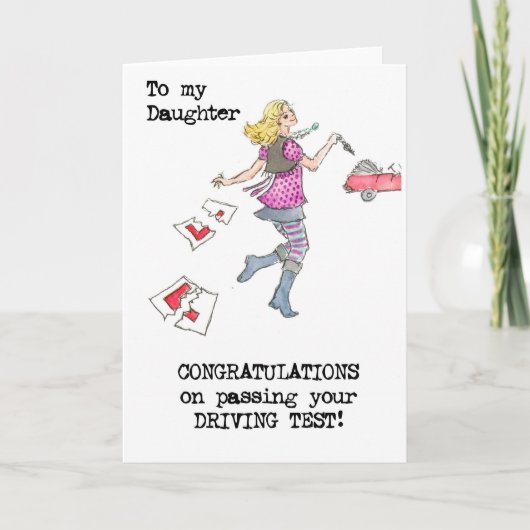 Rijexamen Gefeliciteerd Kaart voor dochter (Voorkant)