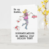 Rijexamen Gefeliciteerd Kaart voor zus (Gele Bloem)