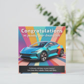 Rijexamen passeren kleurrijke moderne felicitaties kaart (Staand voorkant)