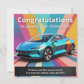 Rijexamen passeren kleurrijke moderne felicitaties kaart (Voorkant)