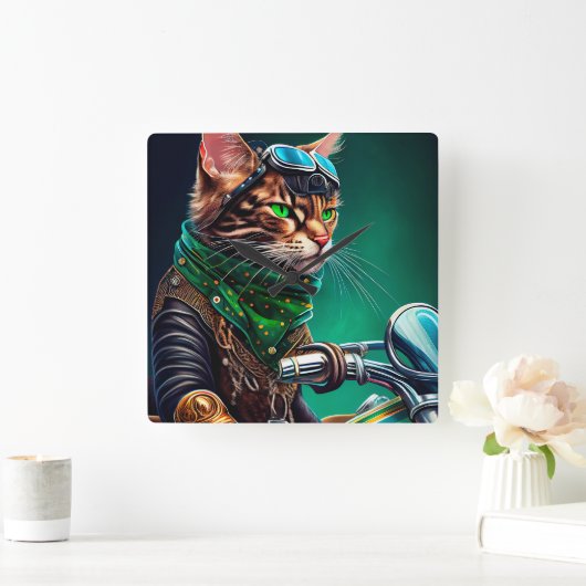 Rijfiets voor benzinemotoren St. Patrick's Day Vierkante Klok (Huis)