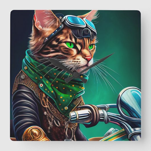 Rijfiets voor benzinemotoren St. Patrick's Day Vierkante Klok (Voorkant)