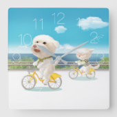 Rijfiets voor katten en honden vierkante klok (Voorkant)