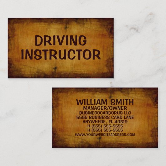 Rijinstructeur Antiek Visitekaartje (Voorkant / Achterkant)