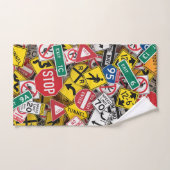 Rijinstructeur Fun Road Sign Collage Bad Handdoek (Handdoek)