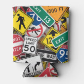 Rijinstructeur Fun Road Sign Collage Blikjeskoeler (Voorkant)