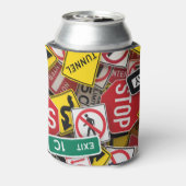 Rijinstructeur Fun Road Sign Collage Blikjeskoeler (Blikje Achterkant)