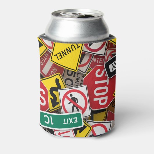 Rijinstructeur Fun Road Sign Collage Blikjeskoeler (Blikje Achterkant)