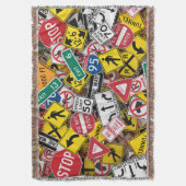 Rijinstructeur Fun Road Sign Collage Deken (Voorkant Verticaal)