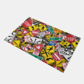 Rijinstructeur Fun Road Sign Collage Deurmat (Schuin)