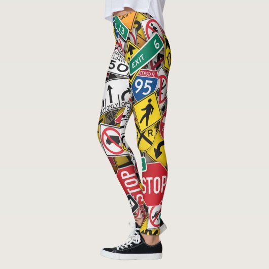 Rijinstructeur Fun Road Sign Collage Leggings (Links)