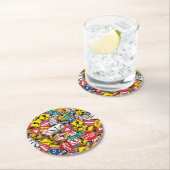 Rijinstructeur Fun Road Sign Collage Ronde Kartonnen Onderzetter (Insitu)